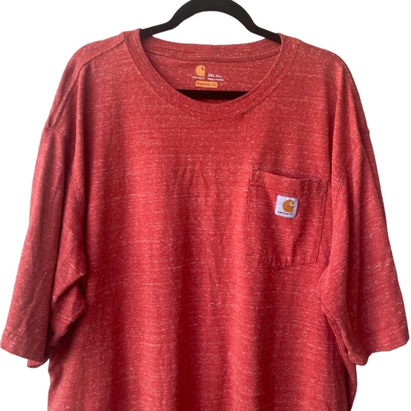 Carhartt Mens Original Fit Short Sleeve Pocket  T Shirt Orange Size 2XL Tall - Picture 2 of 8